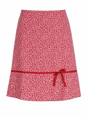 Vintage red ditsy floral skirt Aline stretch cotton skirt Size 12 by Ruth